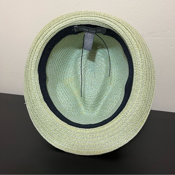 Vince Camuto Paper Straw Fedora Teal Ribbon - Picture 8 of 12